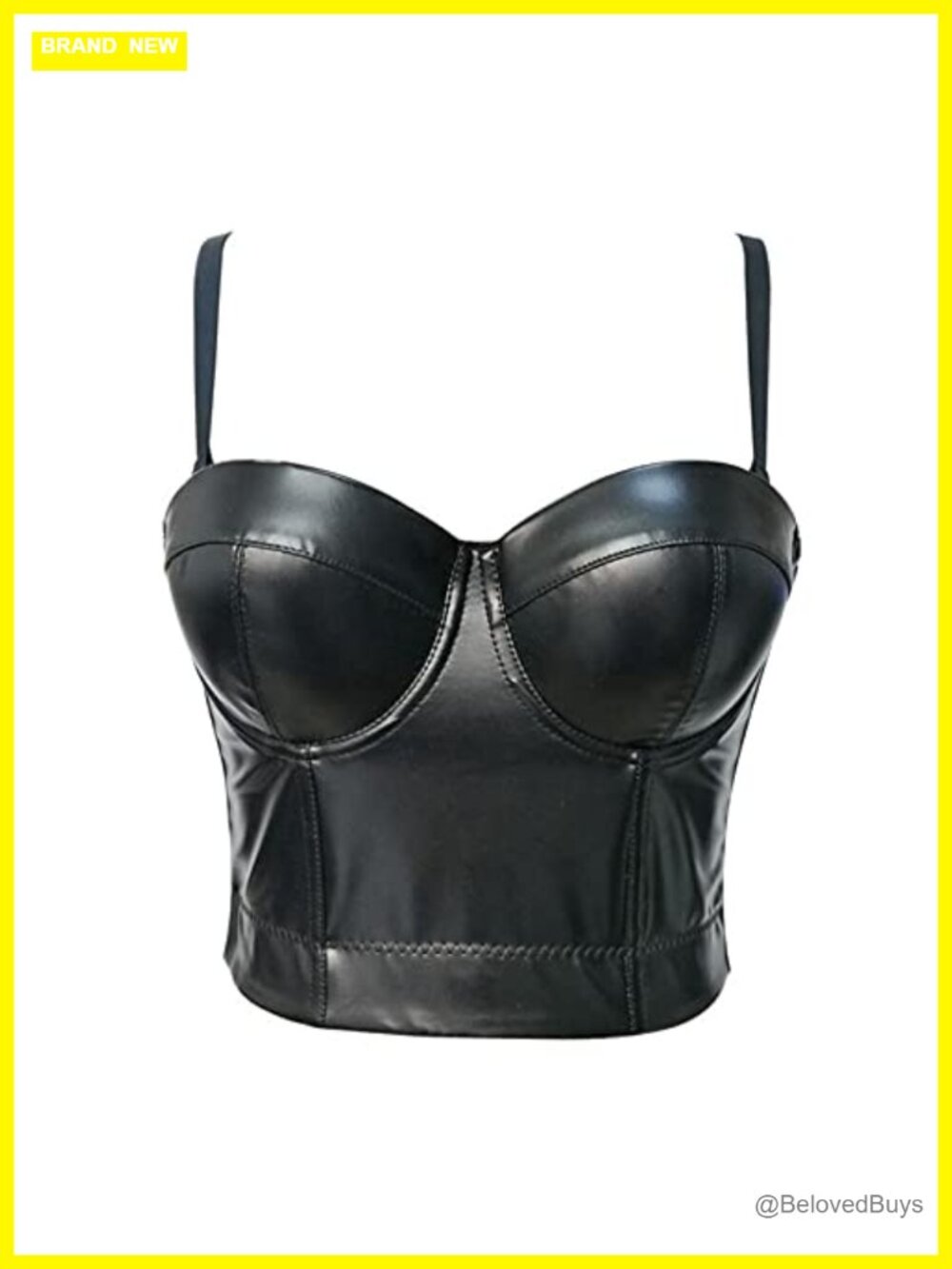 PU Leather Bustier Corset Crop Top Push Up Gothic Punk